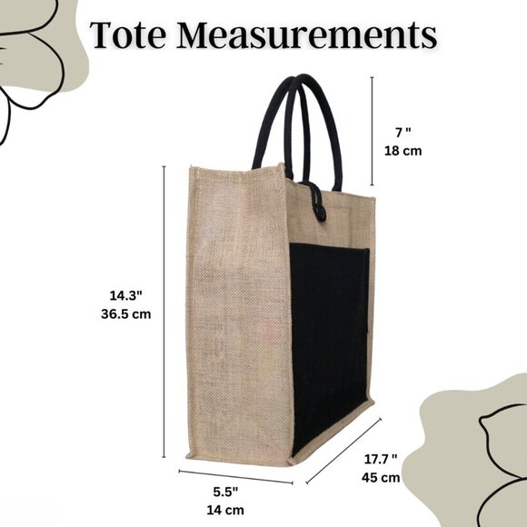 Custom Canvas Tote Bag, Large Size - Floral Theme, Black or Cream Tote - Picture 11 of 16
